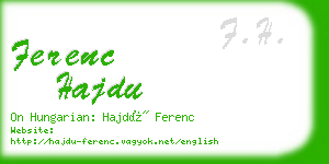 ferenc hajdu business card